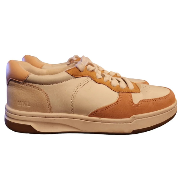 Madewell Shoes - Madewell Court Sneaker size 5 women white leather low top Ruddy accent Color